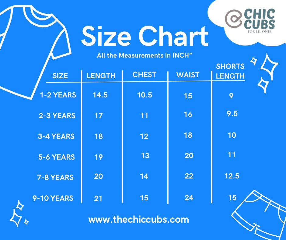 Watermelon co-sets with Full pant Size Chart