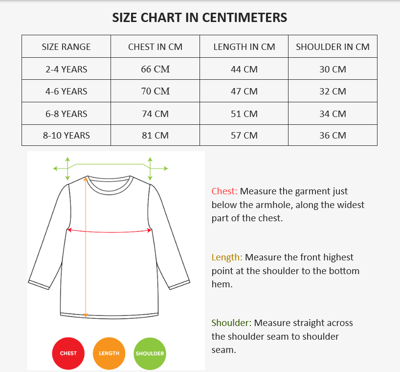 Truck AOP Print Size Chart