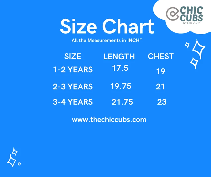 PINK RUFFLED FROCK Size Chart