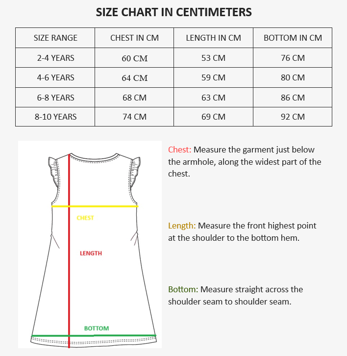 Spring Dress Size Chart