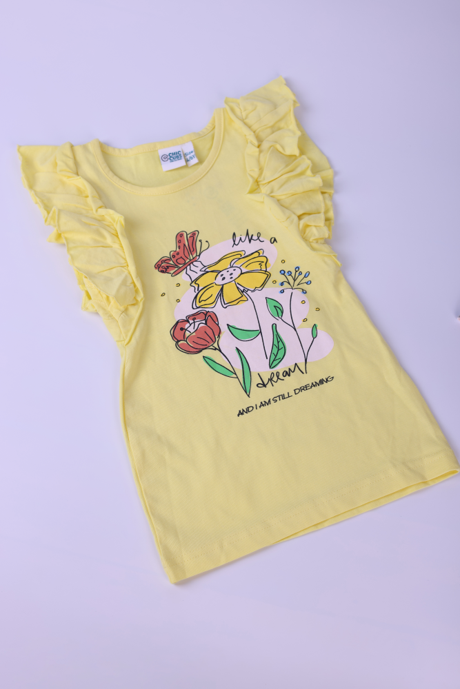 Butterfly sleeves – Yellow color