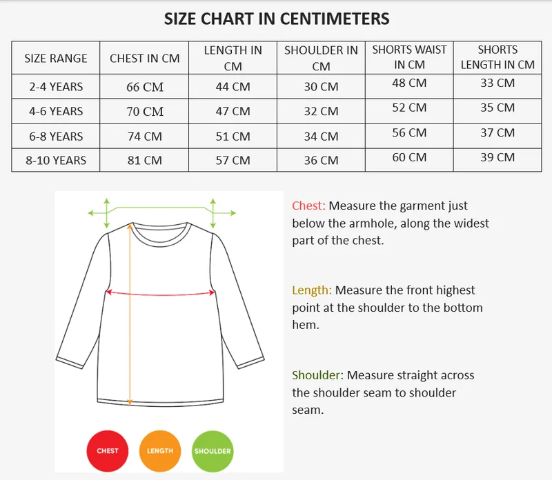 Boys 2-Piece Waffled poly Jersey Set – BROWN COLOR Size Chart